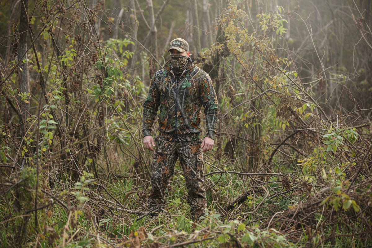 SSCS Meltdown woodland camouflage on the Thick Knit Fleece Jacket