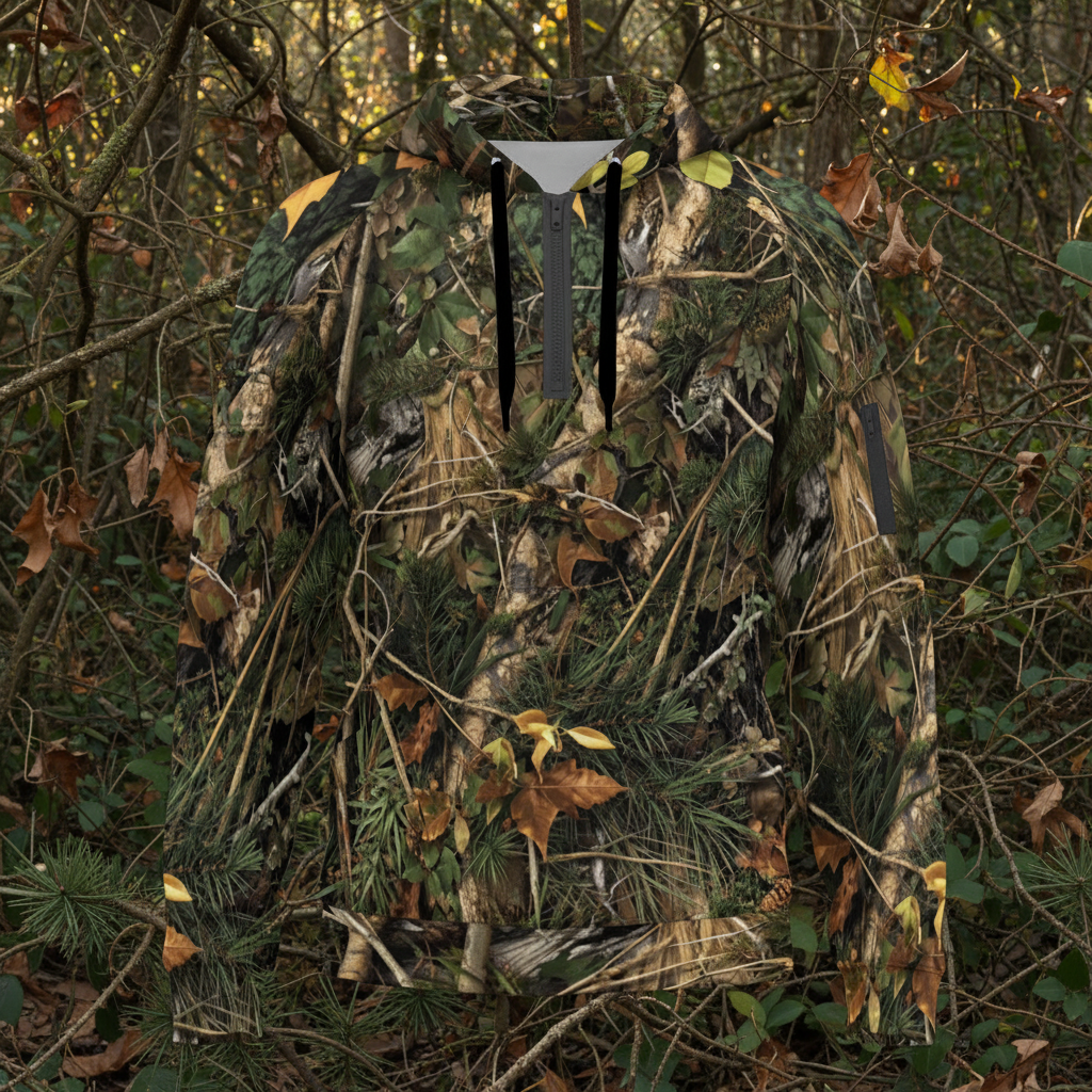SSCS Fallout woodland camouflage on the Half-Zip Arm-Pocket Hoodie