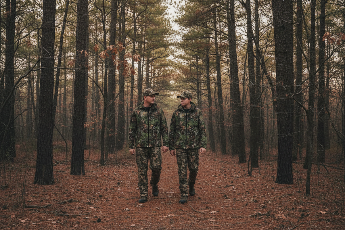 SSCS Pinewood camouflage on an insulated hunting jacket