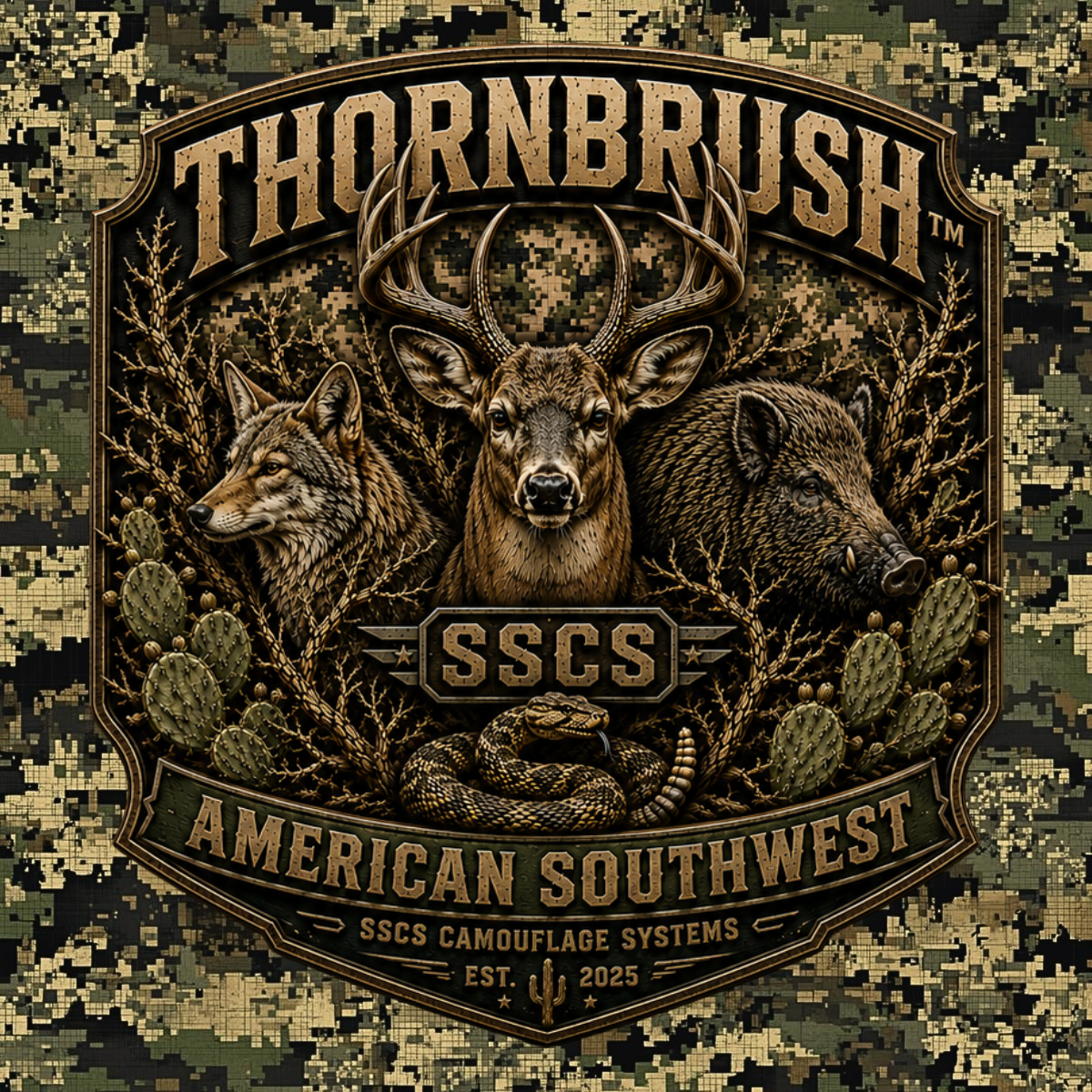 Thornbrush - Built for cactus country, thorny cover, desert brush, and the rugged terrain of the American Southwest.
