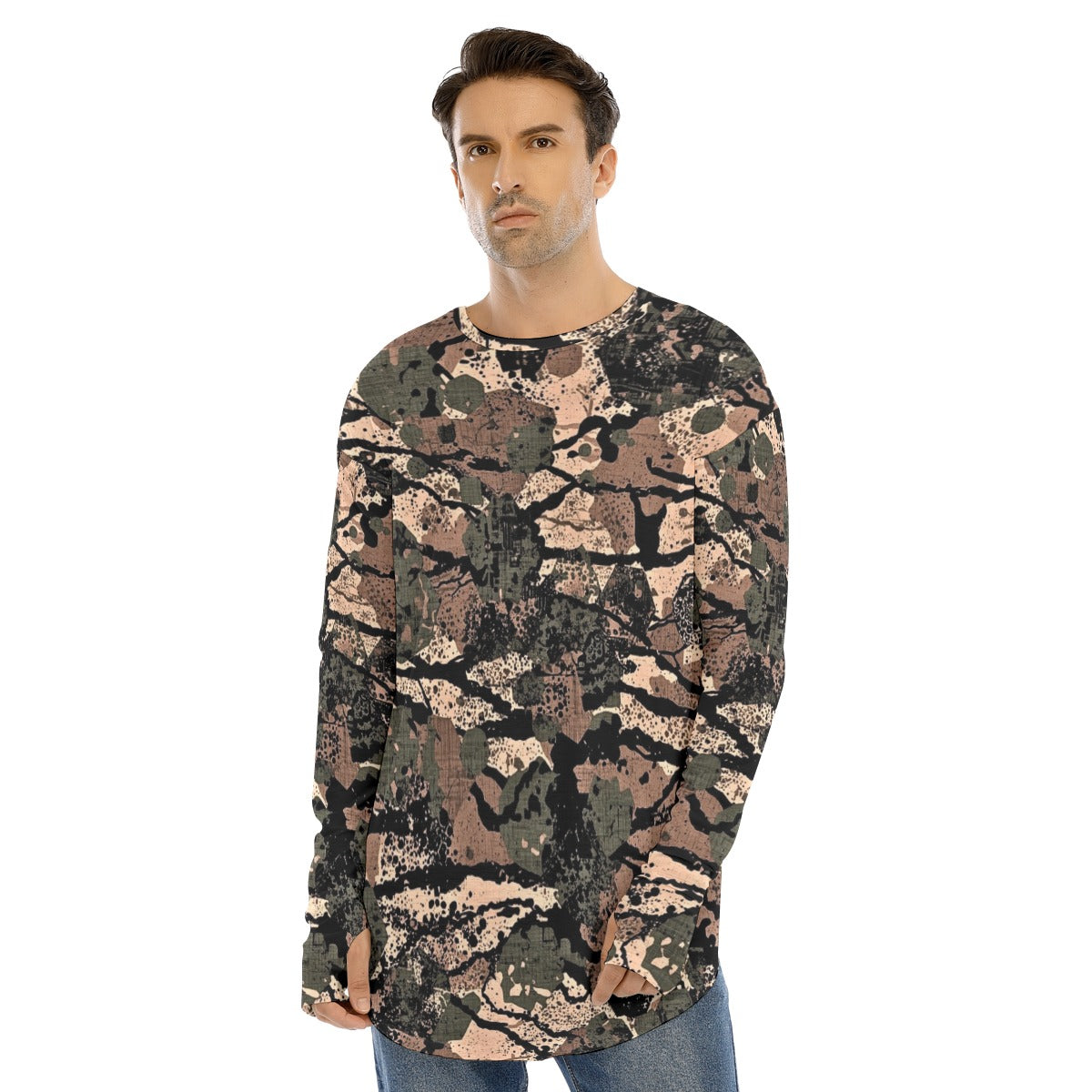 SSCS RidgeRock long-sleeve stretch camo hunting shirt with thumbhole cuffs - view 4