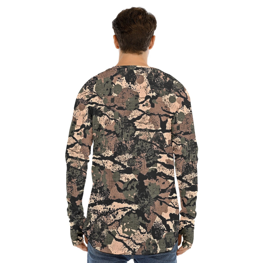 SSCS RidgeRock long-sleeve stretch camo hunting shirt with thumbhole cuffs - view 1
