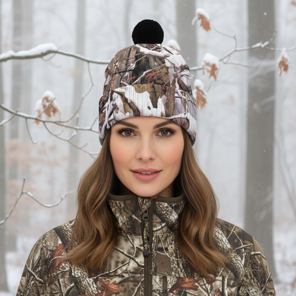 SSCS White Wolf - Knitted Hat With Pom-Pom