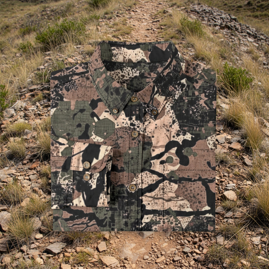 Ridge Rock™ Cotton Camo Hunting Shirt – Lightweight, Breathable