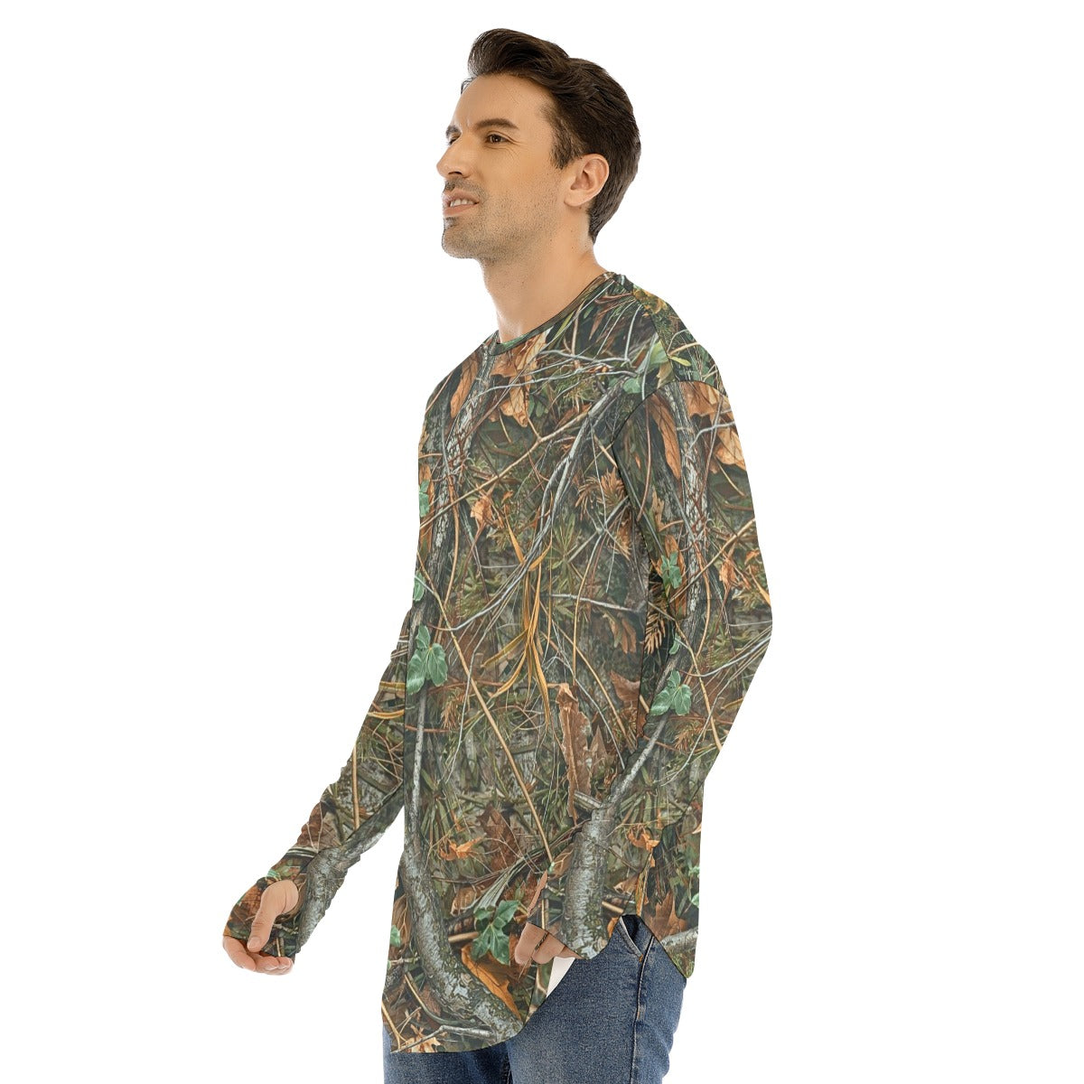 SSCS Meltdown long-sleeve stretch camo hunting shirt with thumbhole cuffs - view 2