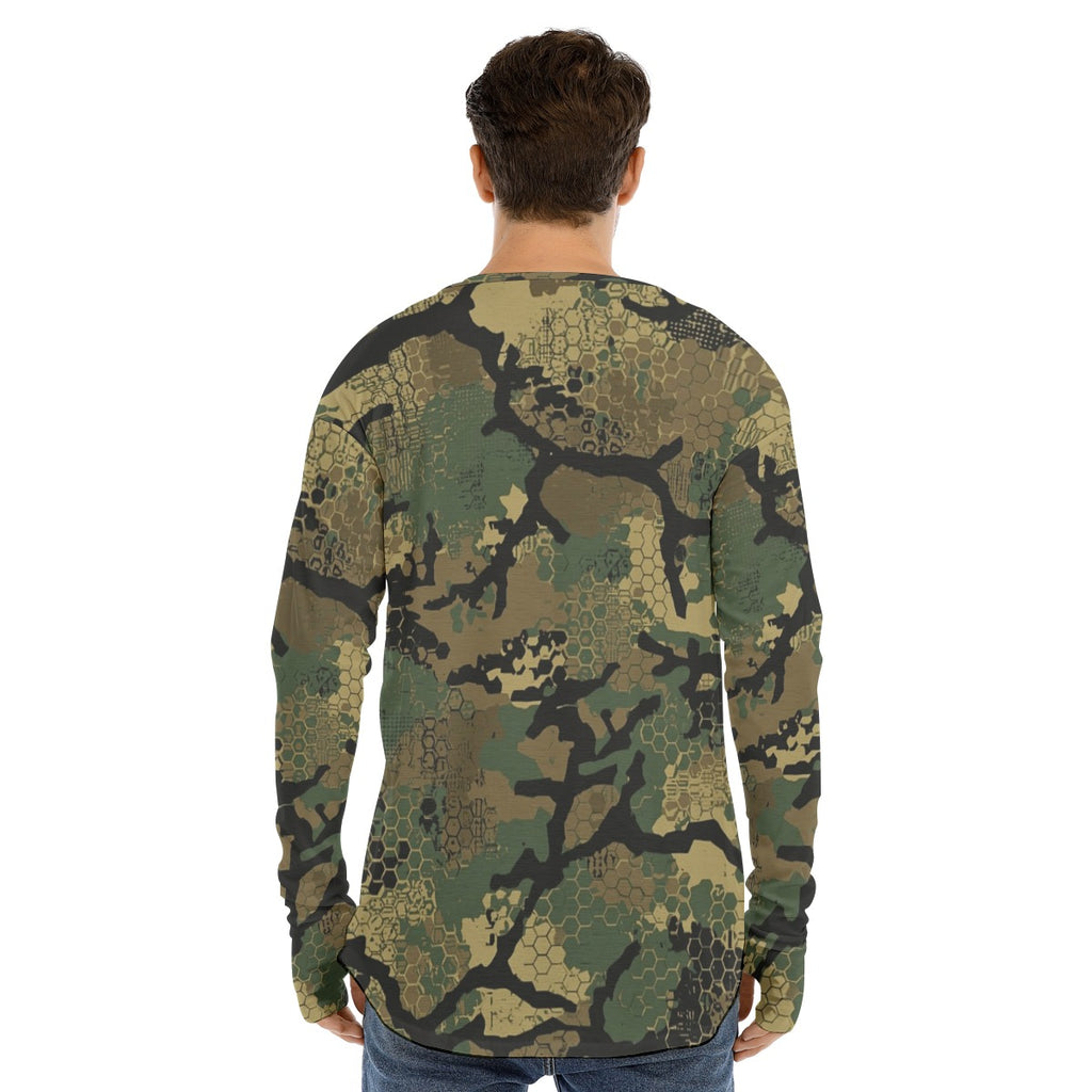 SSCS Black Briar long-sleeve stretch camo hunting shirt with thumbhole cuffs - view 1
