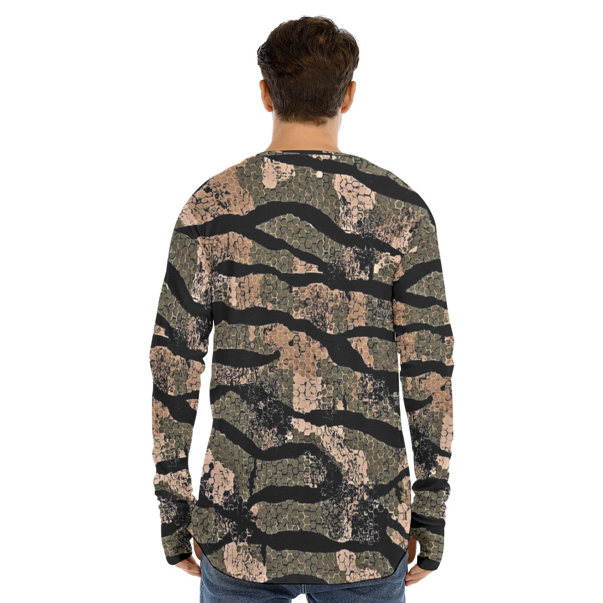 SSCS Mountain Lion long-sleeve stretch camo hunting shirt with thumbhole cuffs - view 2