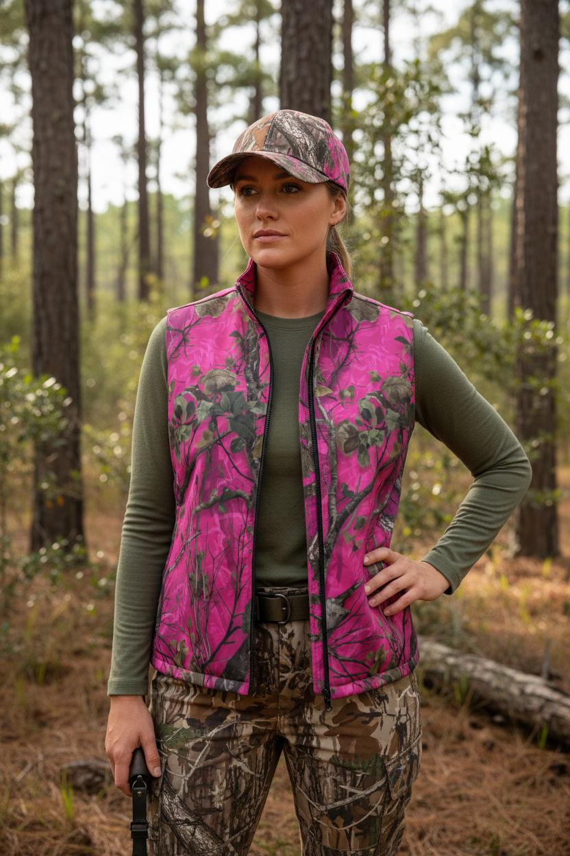 Huntress - Safety Pink Camo Field Vest