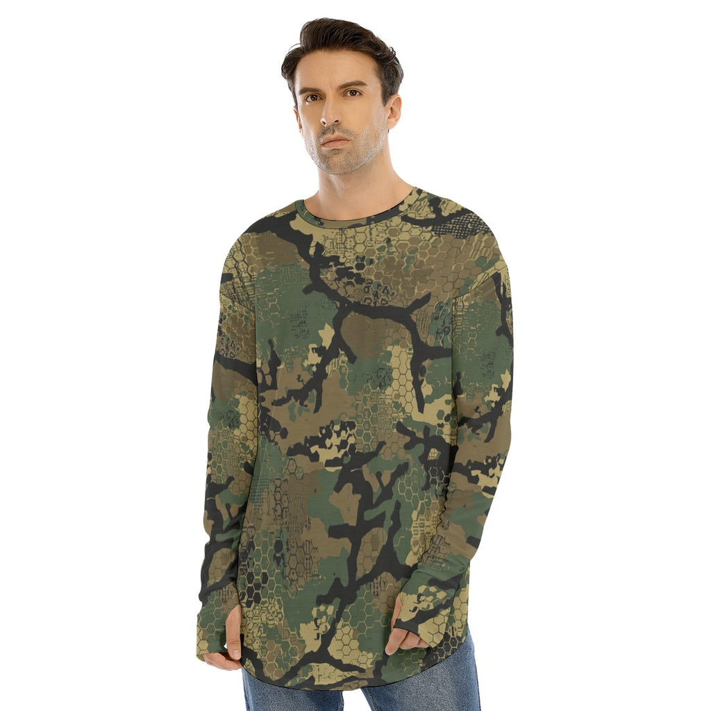 SSCS Black Briar long-sleeve stretch camo hunting shirt with thumbhole cuffs - view 4