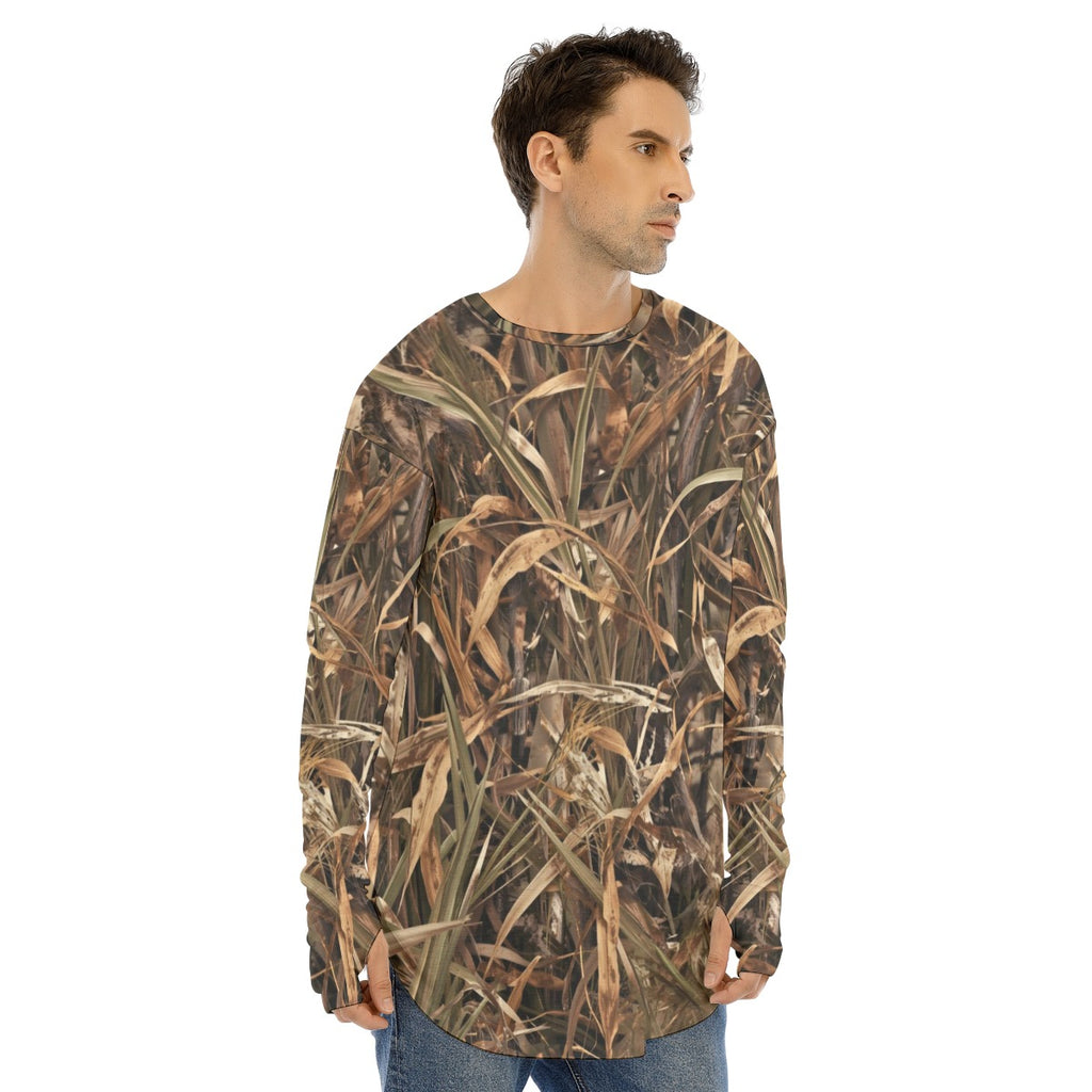 SSCS Mallard Grass long-sleeve stretch camo hunting shirt with thumbhole cuffs - view 3
