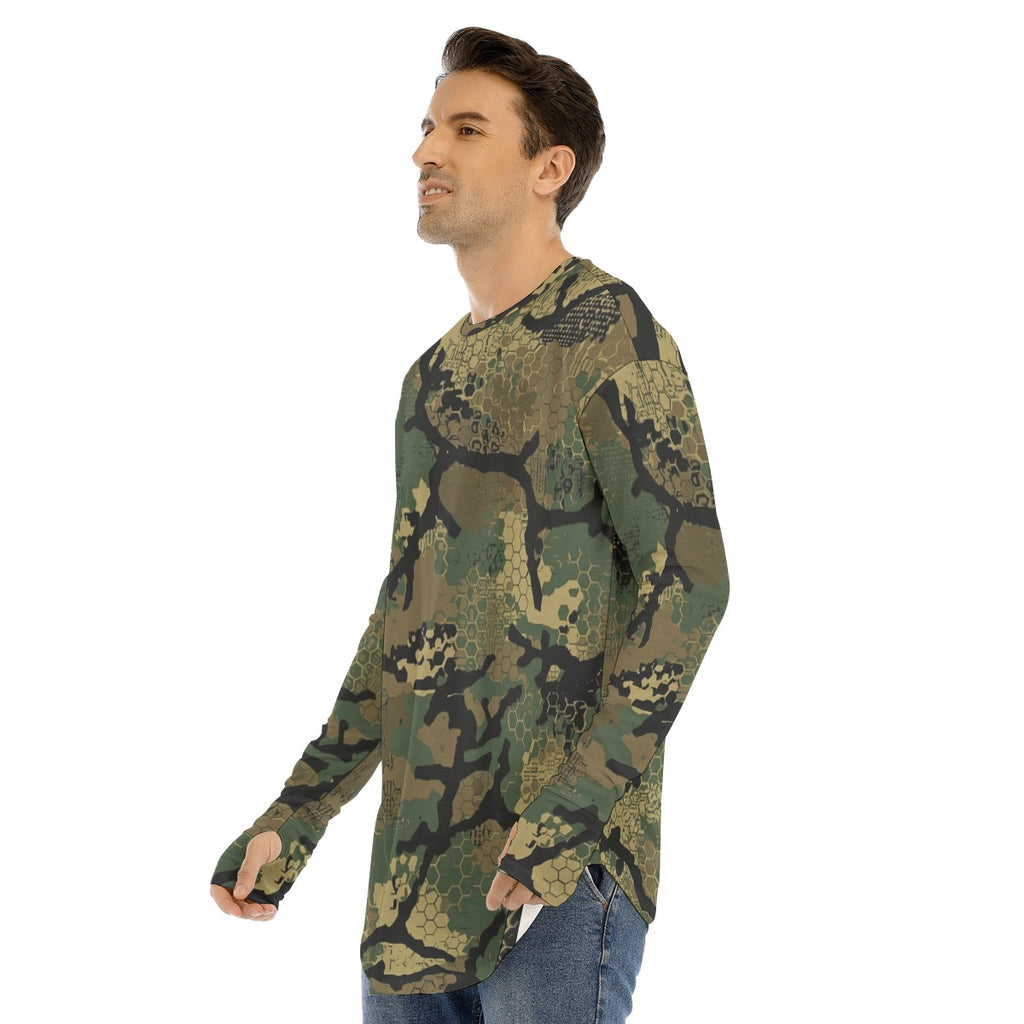 SSCS Black Briar long-sleeve stretch camo hunting shirt with thumbhole cuffs - view 2