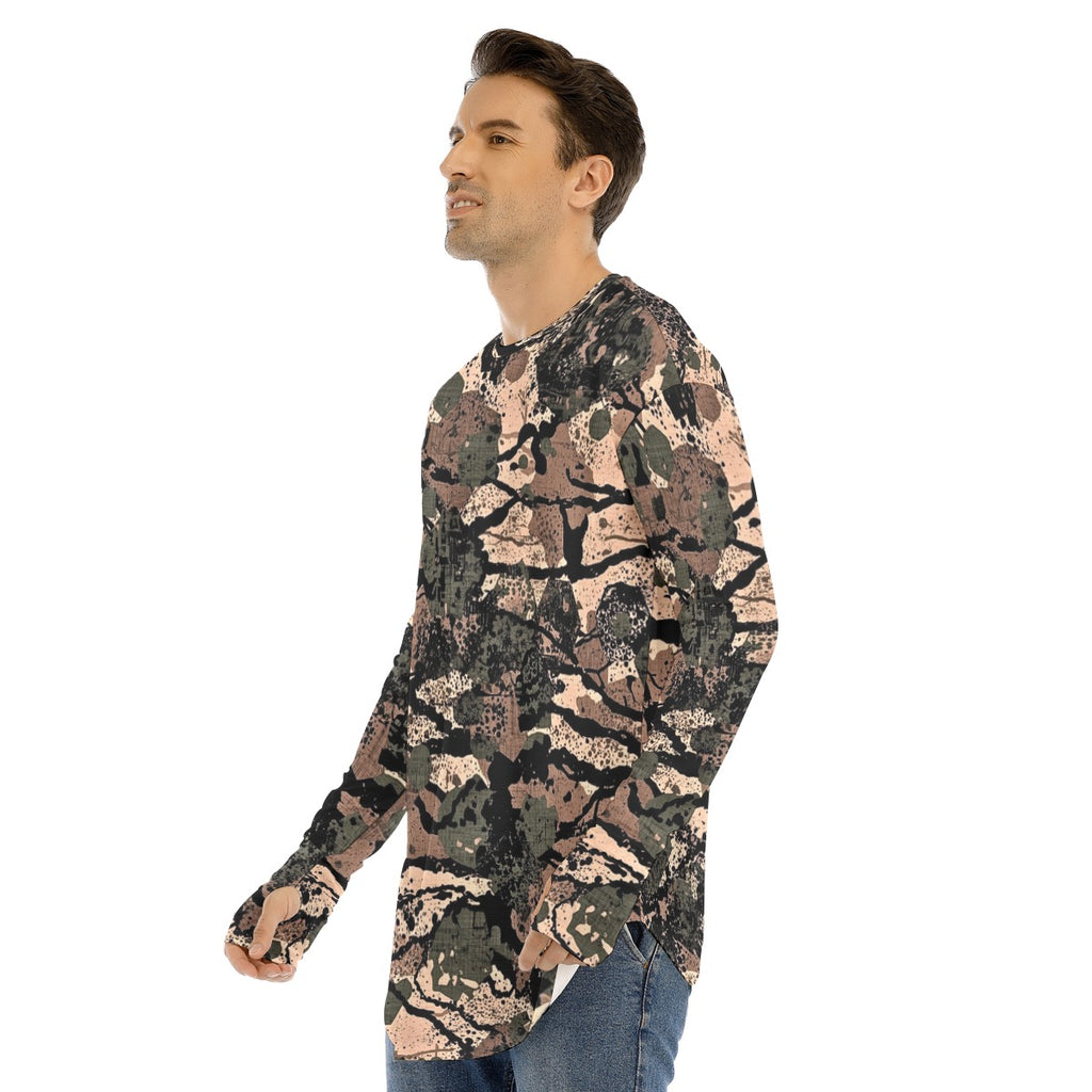 SSCS RidgeRock long-sleeve stretch camo hunting shirt with thumbhole cuffs - view 2