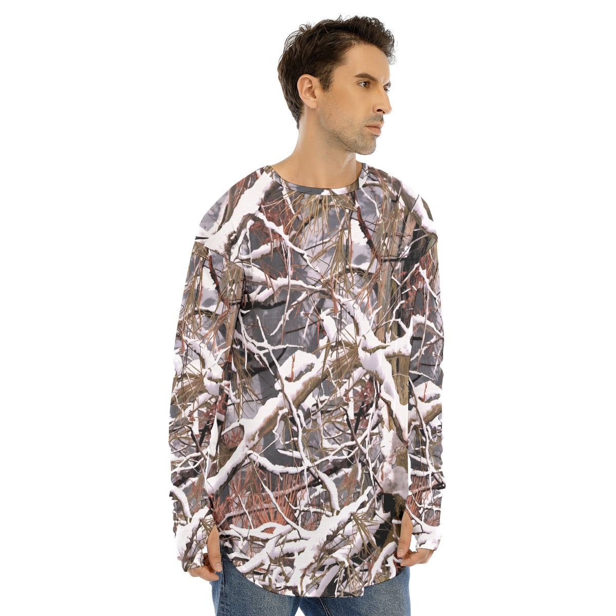 SSCS White Wolf long-sleeve stretch camo hunting shirt with thumbhole cuffs - view 2