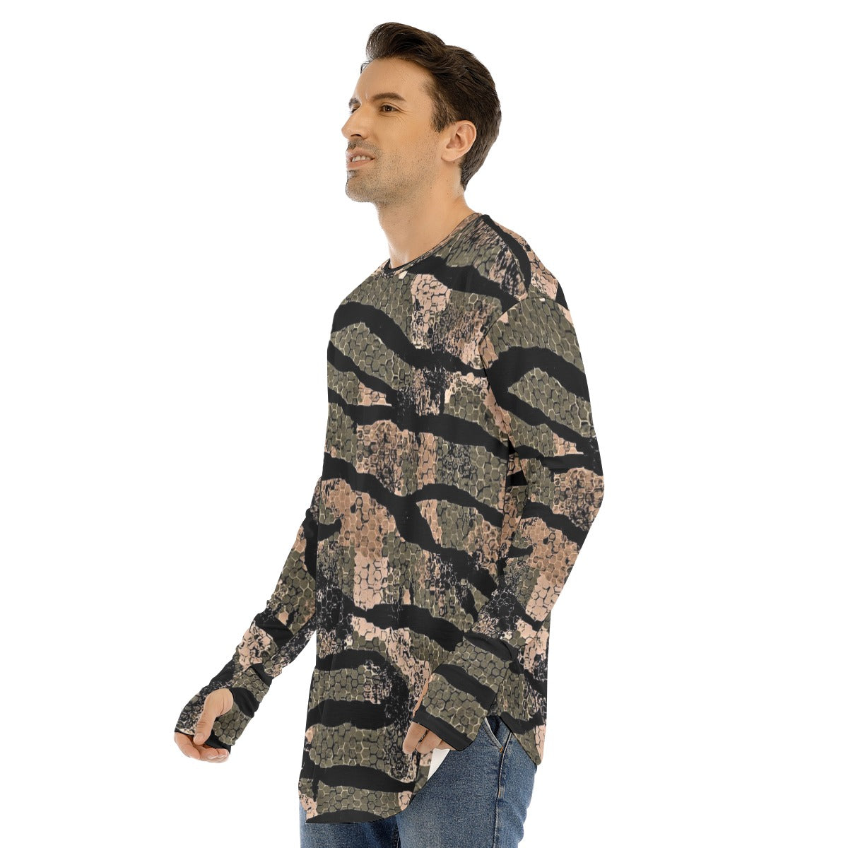 SSCS Mountain Lion long-sleeve stretch camo hunting shirt with thumbhole cuffs - view 3