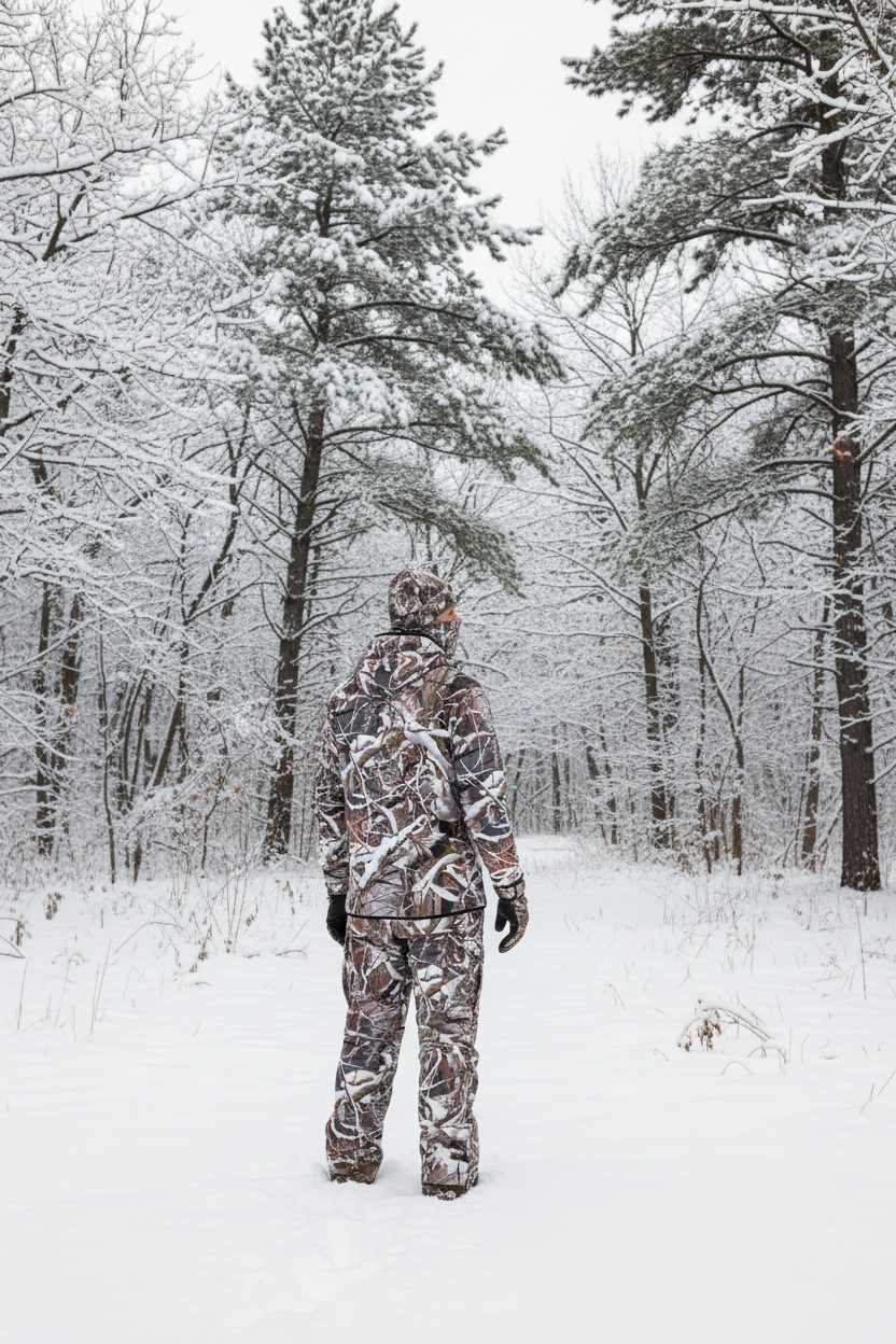 White Wolf™ - Snow Camo Zip up Hunting Field Hoodie with Thumb Hole Sleeves & Zipper Chest pocket
