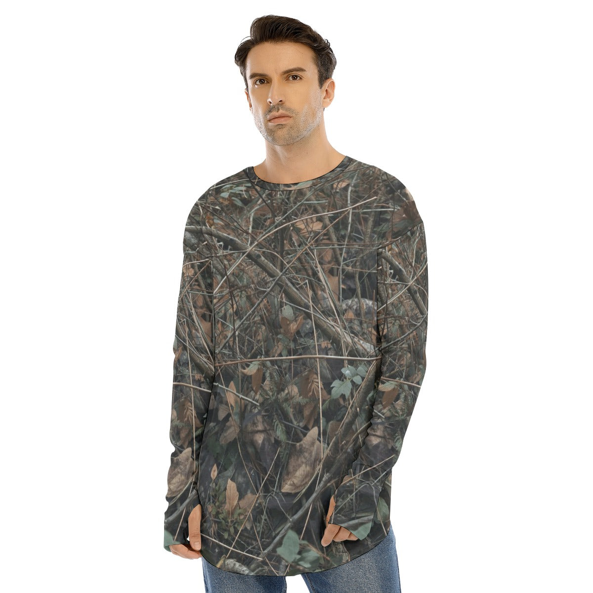 SSCS Thicket long-sleeve stretch camo hunting shirt with thumbhole cuffs - view 2