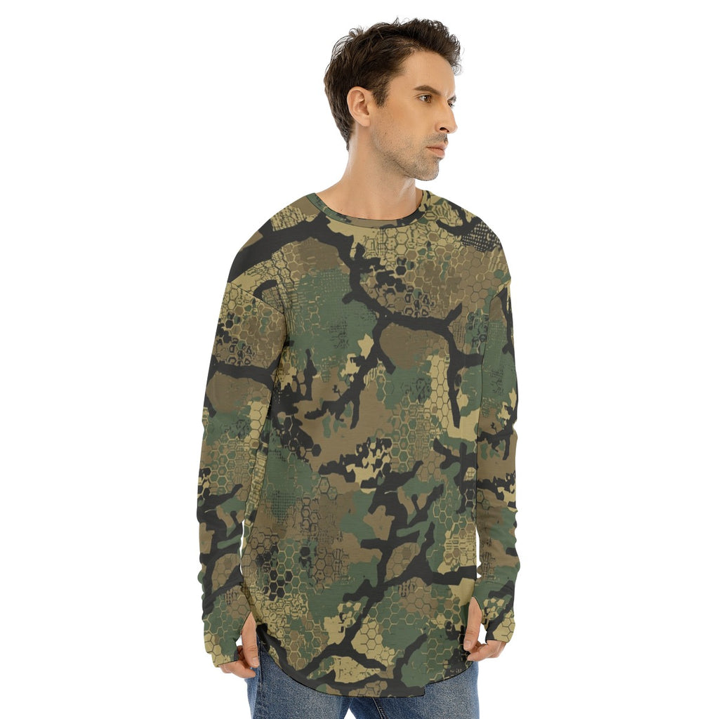SSCS Black Briar long-sleeve stretch camo hunting shirt with thumbhole cuffs - view 3