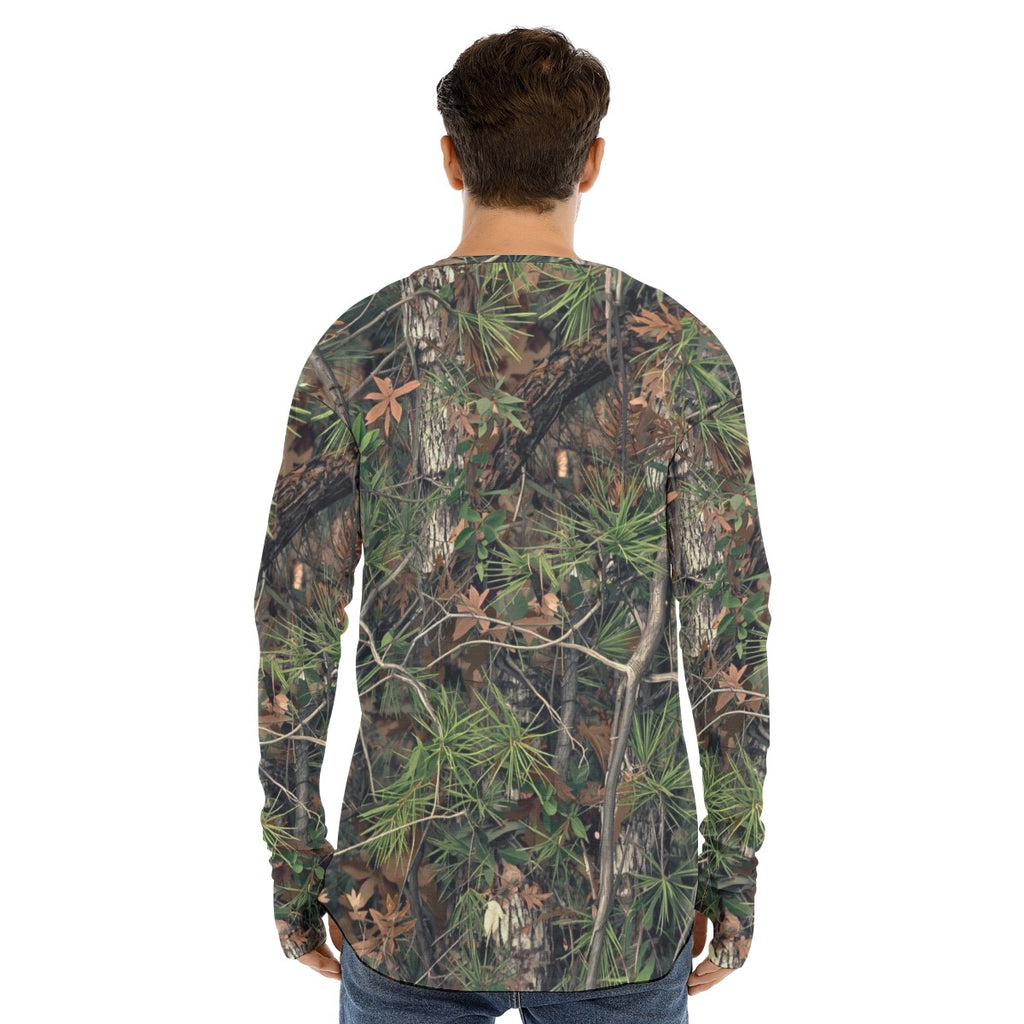 SSCS Pinewood long-sleeve stretch camo hunting shirt with thumbhole cuffs - view 1