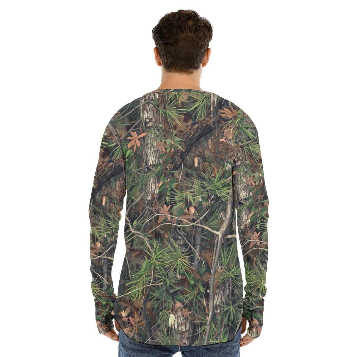 SSCS Pinewood long-sleeve stretch camo hunting shirt with thumbhole cuffs - view 1