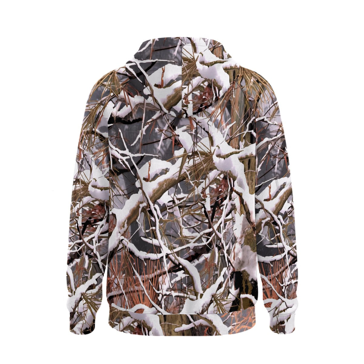 White Wolf™ - Snow Camo Fleece Half-Zip Hoodie -  Featuring Arm Pockets