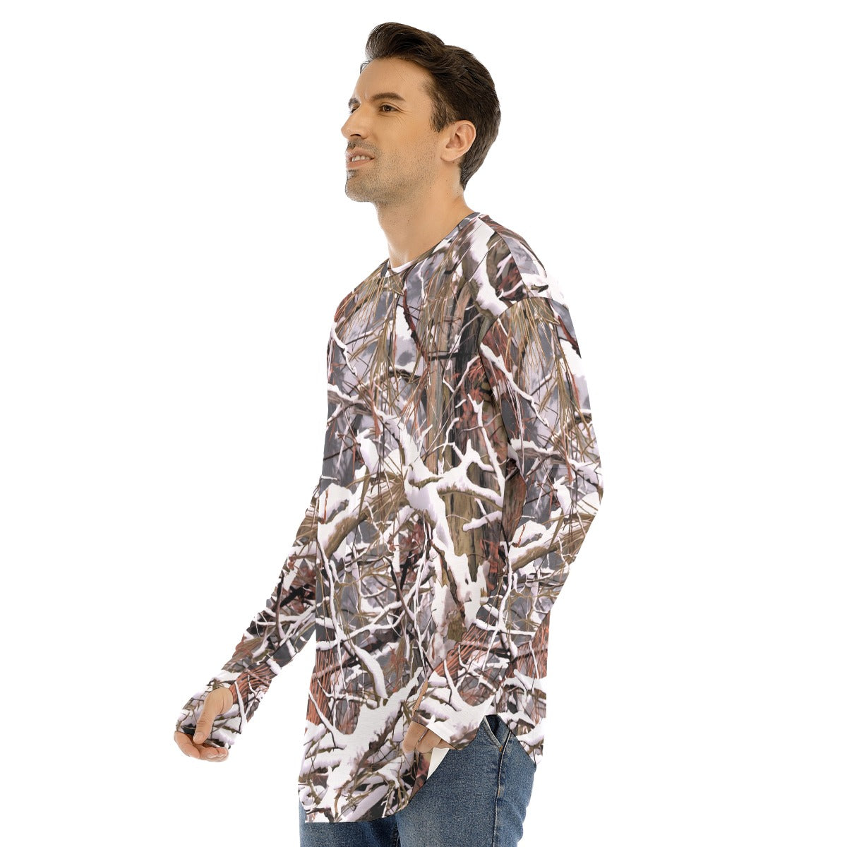 SSCS White Wolf long-sleeve stretch camo hunting shirt with thumbhole cuffs - view 1