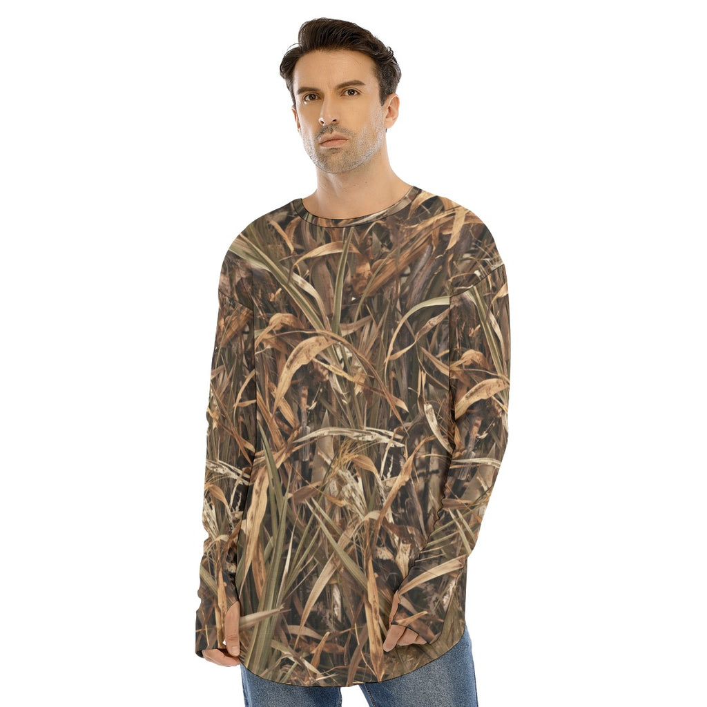SSCS Mallard Grass long-sleeve stretch camo hunting shirt with thumbhole cuffs - view 4