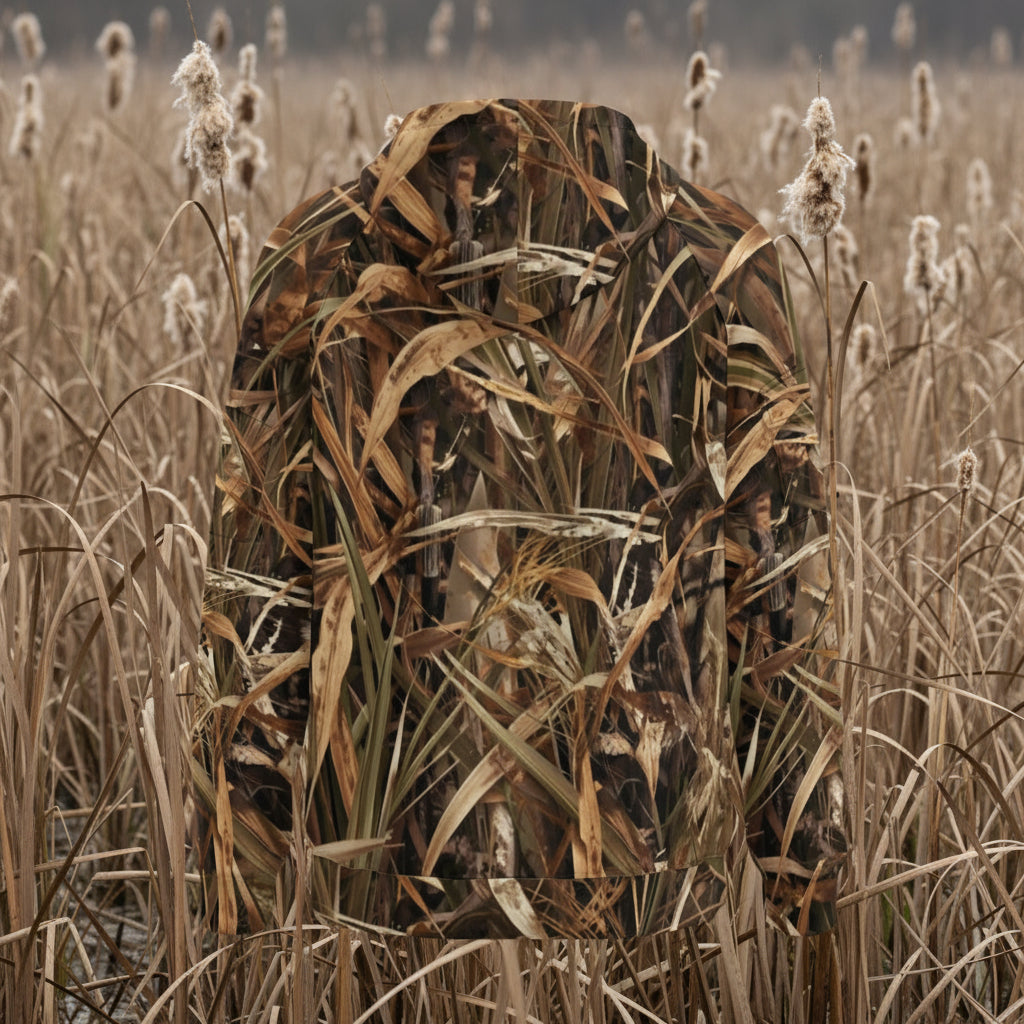 Mallard Grass - Fleece Half-Zip Hoodie With Arm Pockets