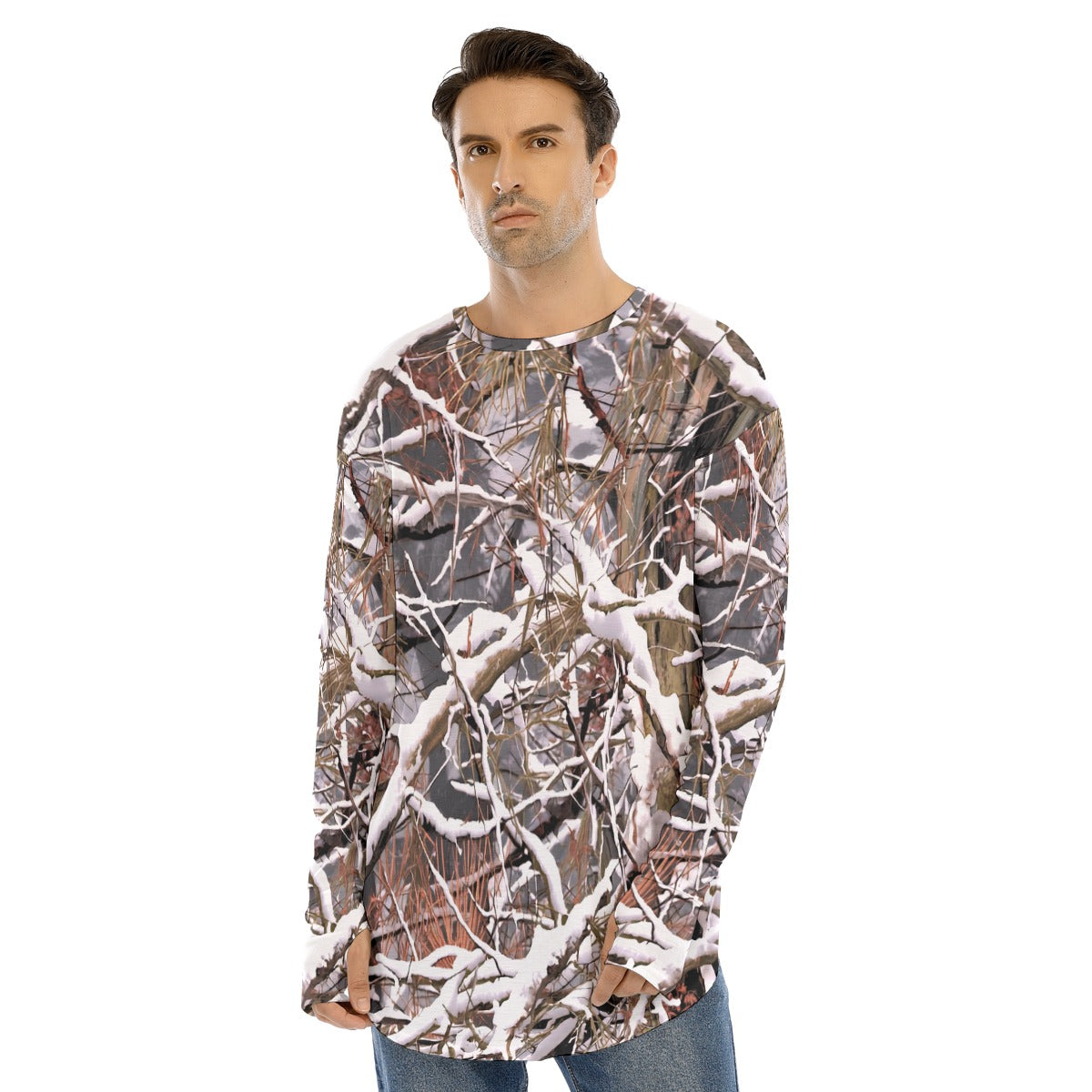 SSCS White Wolf long-sleeve stretch camo hunting shirt with thumbhole cuffs - view 3