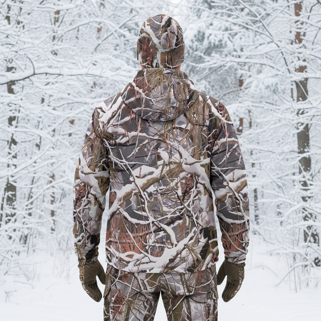 White Wolf™ Snow Camo - Lightweight Cotton Twill Hooded Hunting Jacket