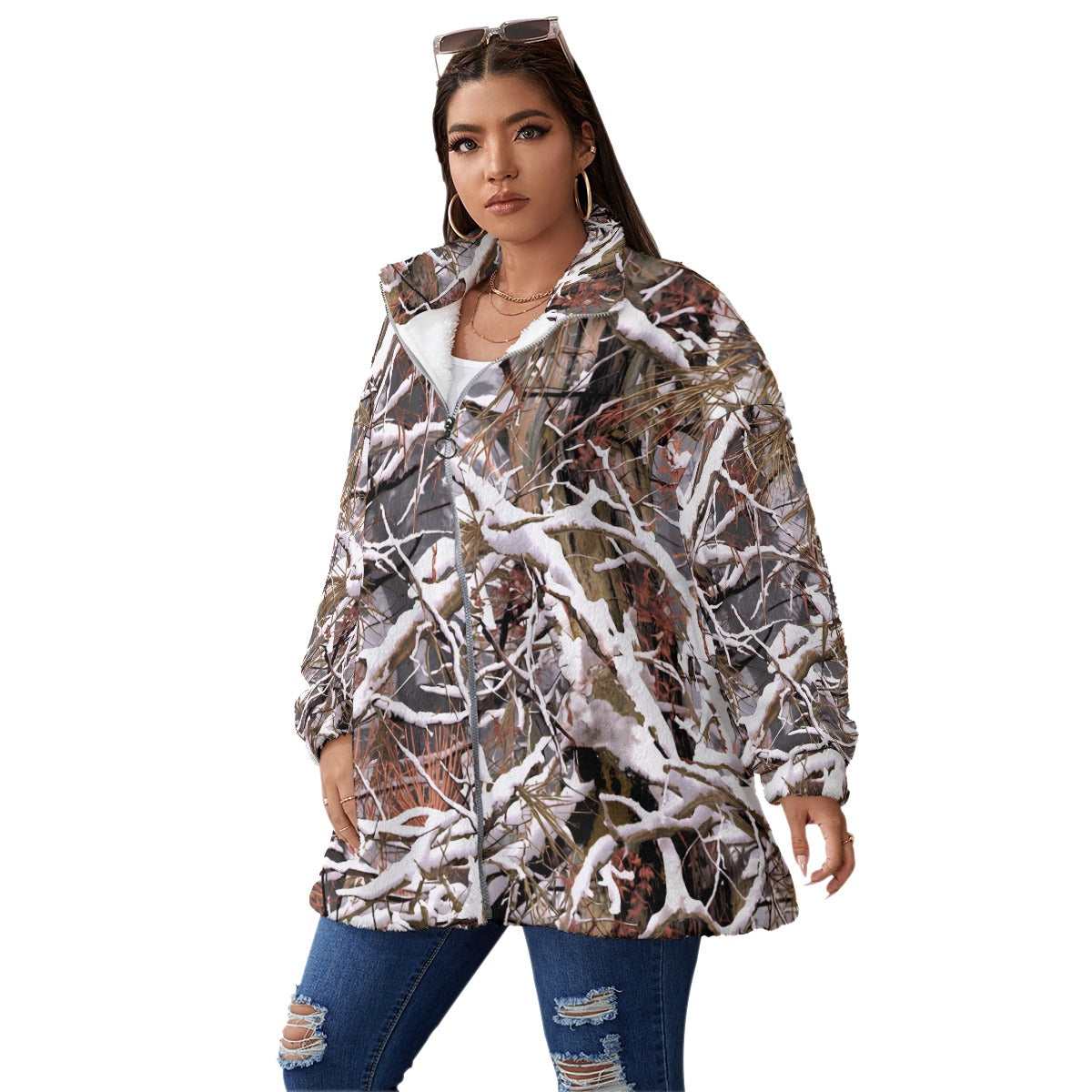 White Wolf™ Snow Camo - Ladies Fleece Hunting Coat