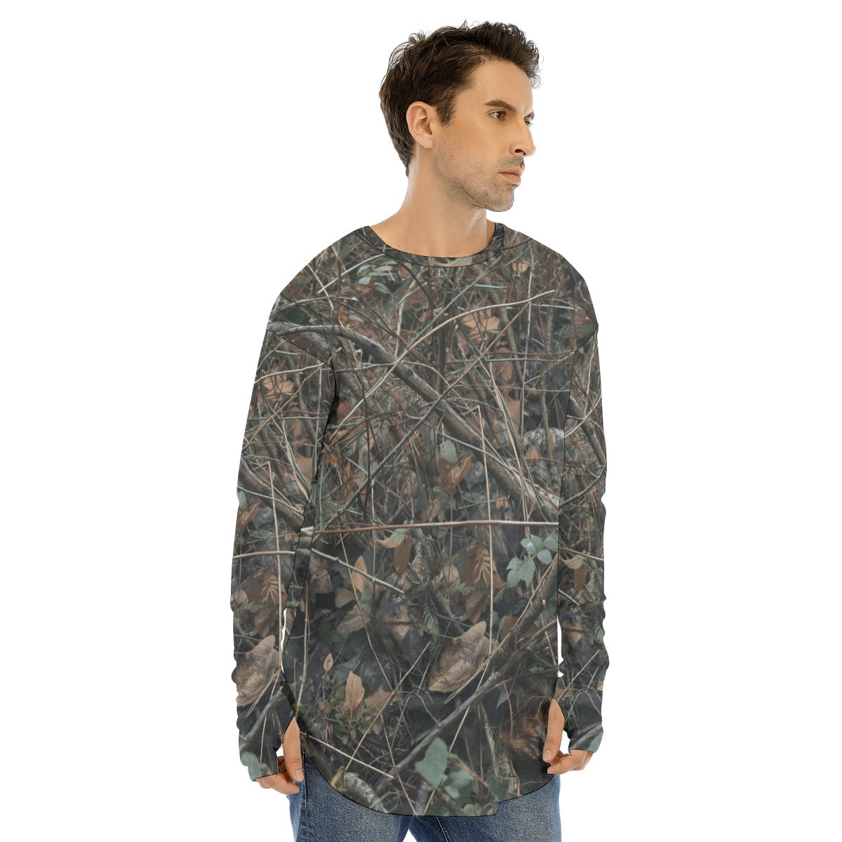 SSCS Thicket long-sleeve stretch camo hunting shirt with thumbhole cuffs - view 1