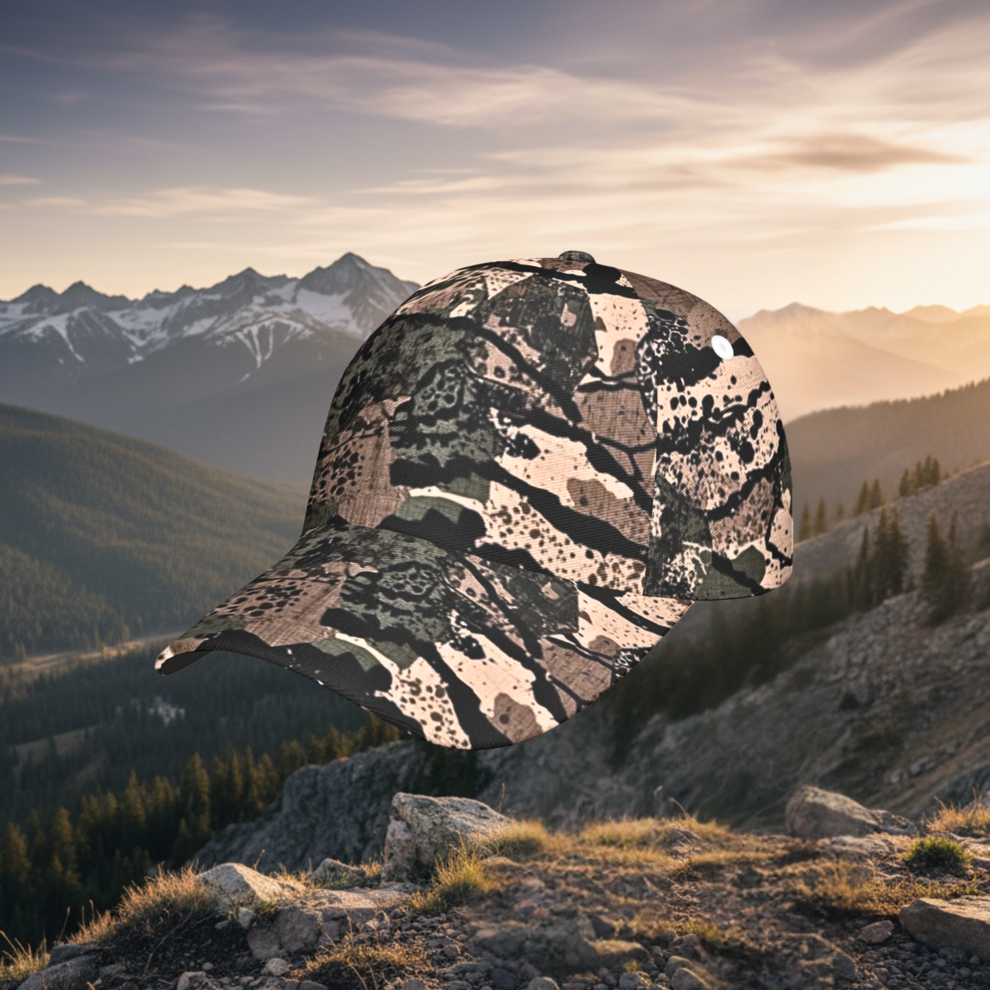 Ridge Rock - SSCS Camo Field Cap, Adjustable Snapback Polyester Hat