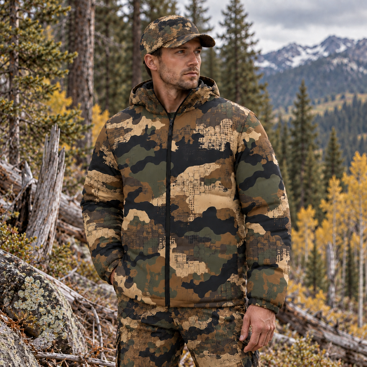 SSCS Saber-Tooth - Hooded Insulated Puffer Jacket - Cold Weather Hunting Camouflage