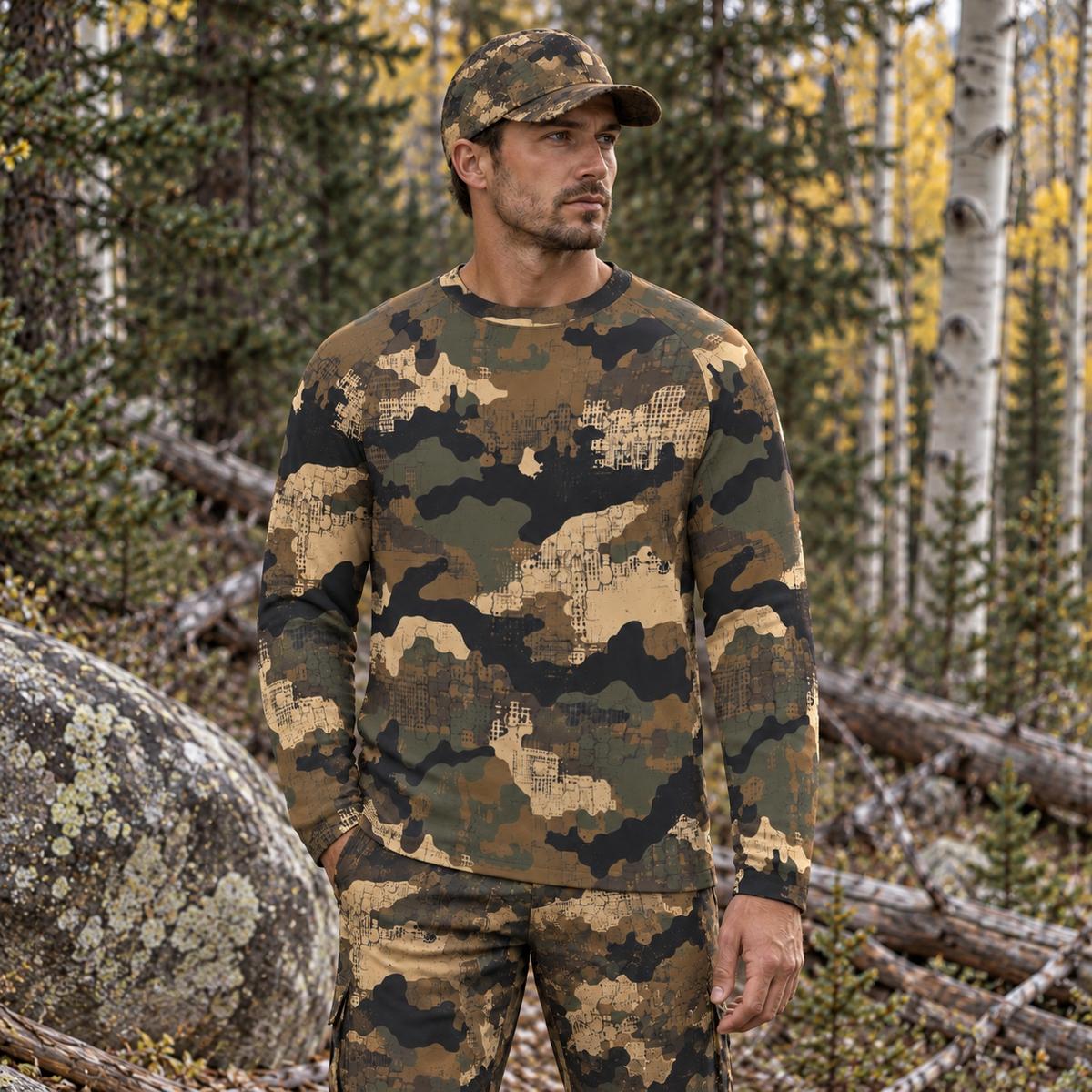 SSCS Saber-Tooth - Long-Sleeve Stretch Camo Hunting Shirt