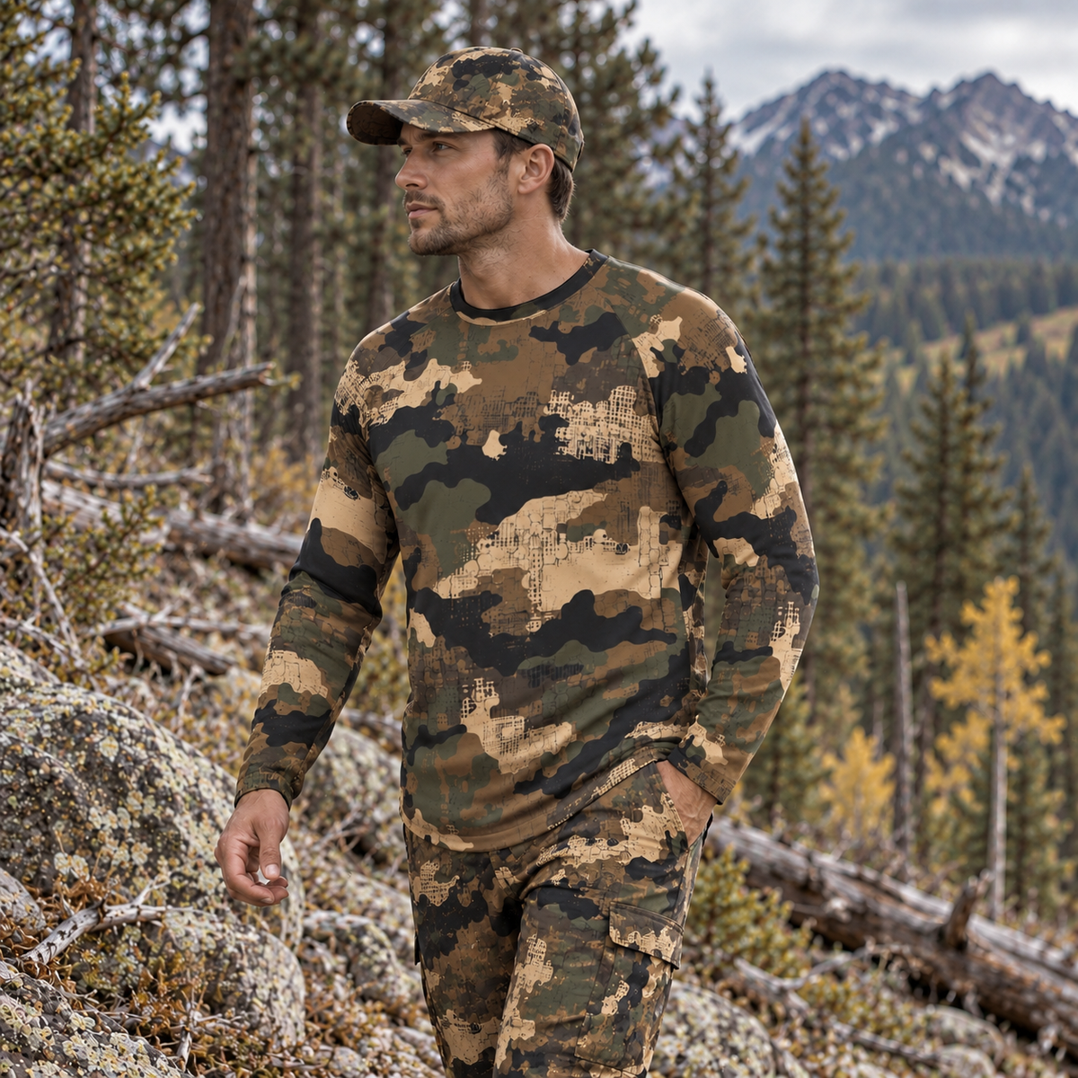 SSCS Saber-Tooth - Long-Sleeve Stretch Camo Hunting Shirt