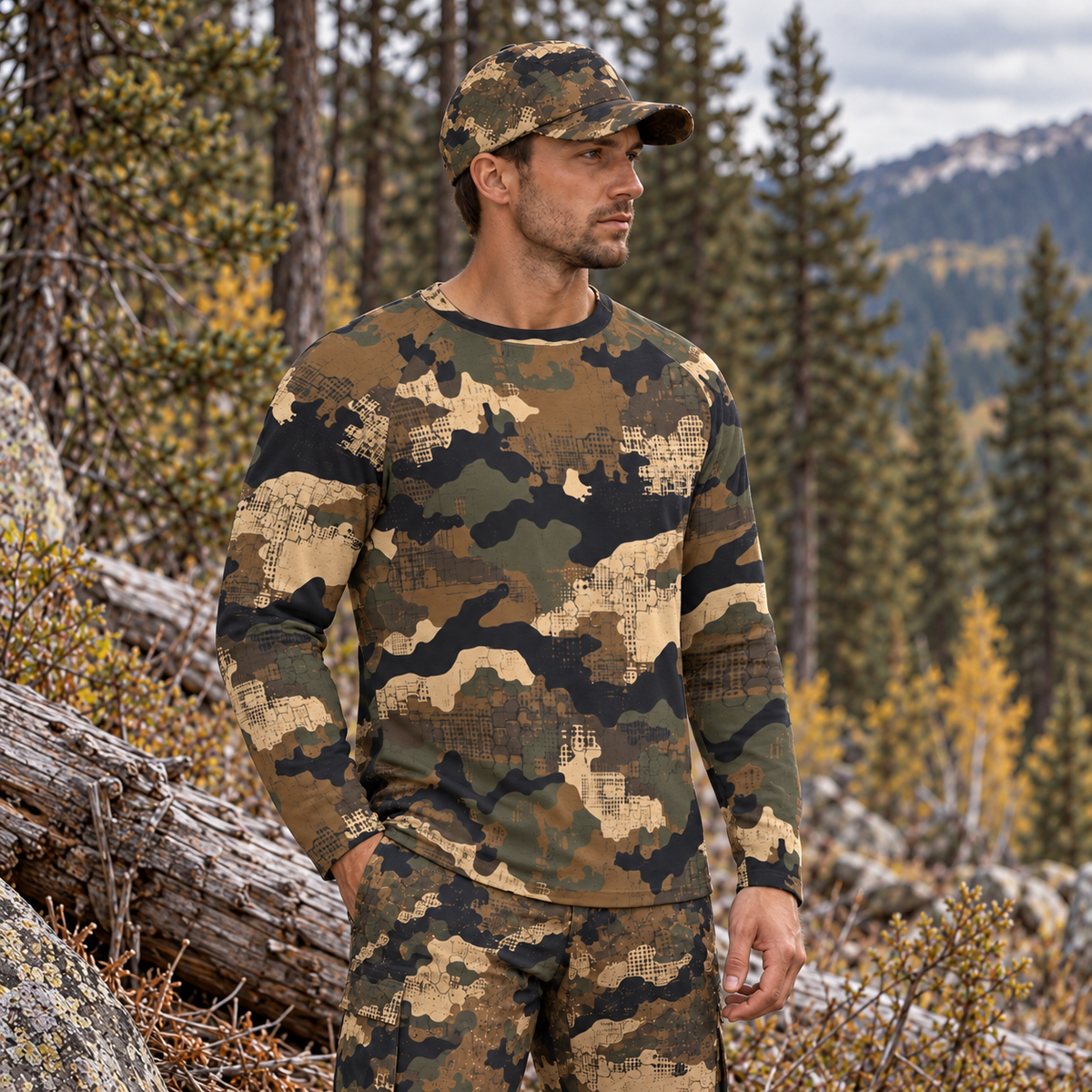SSCS Saber-Tooth - Long-Sleeve Stretch Camo Hunting Shirt