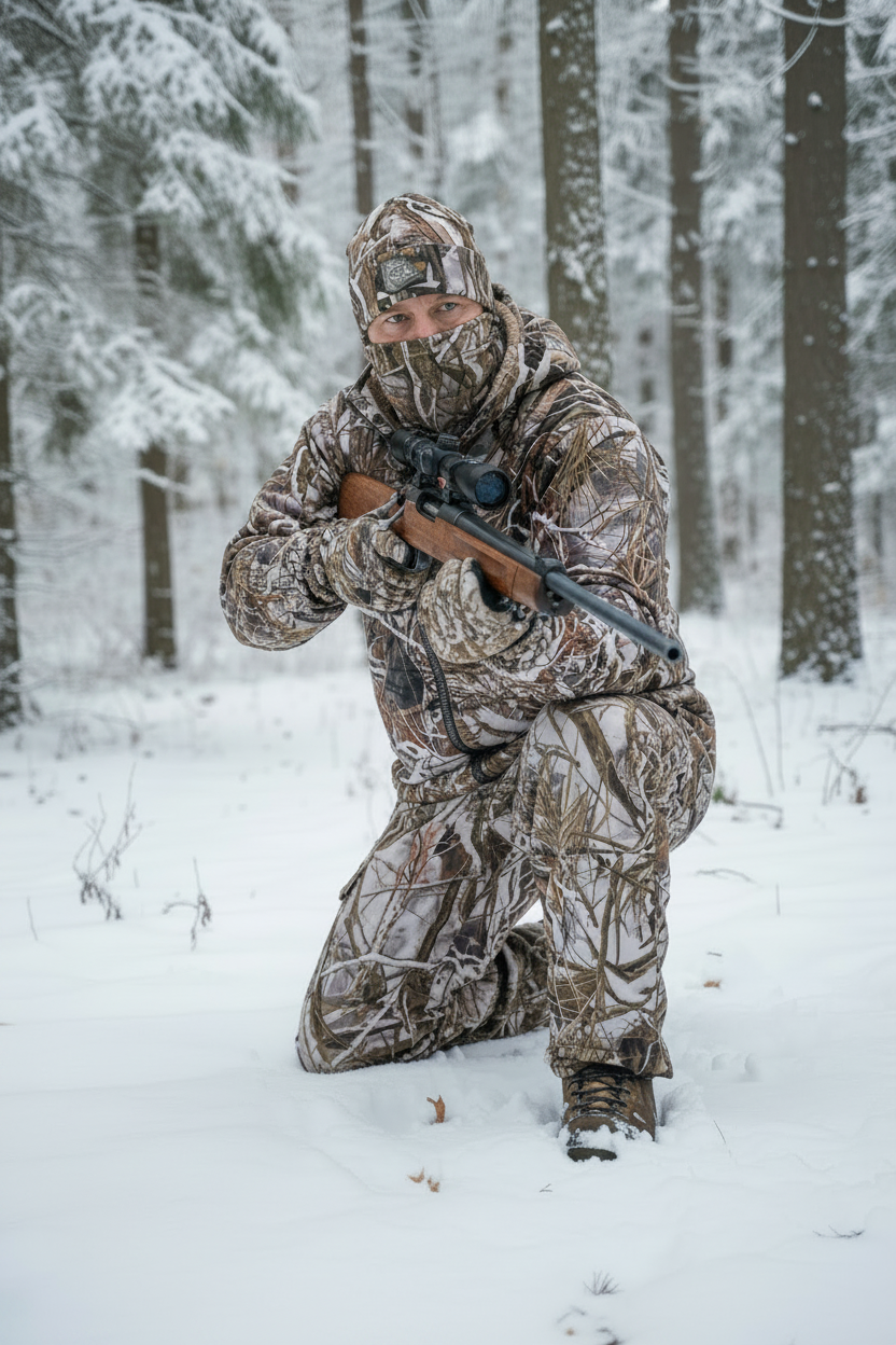 White Wolf™ - Thick Knit Fleece Snow Camo Hunting Jacket