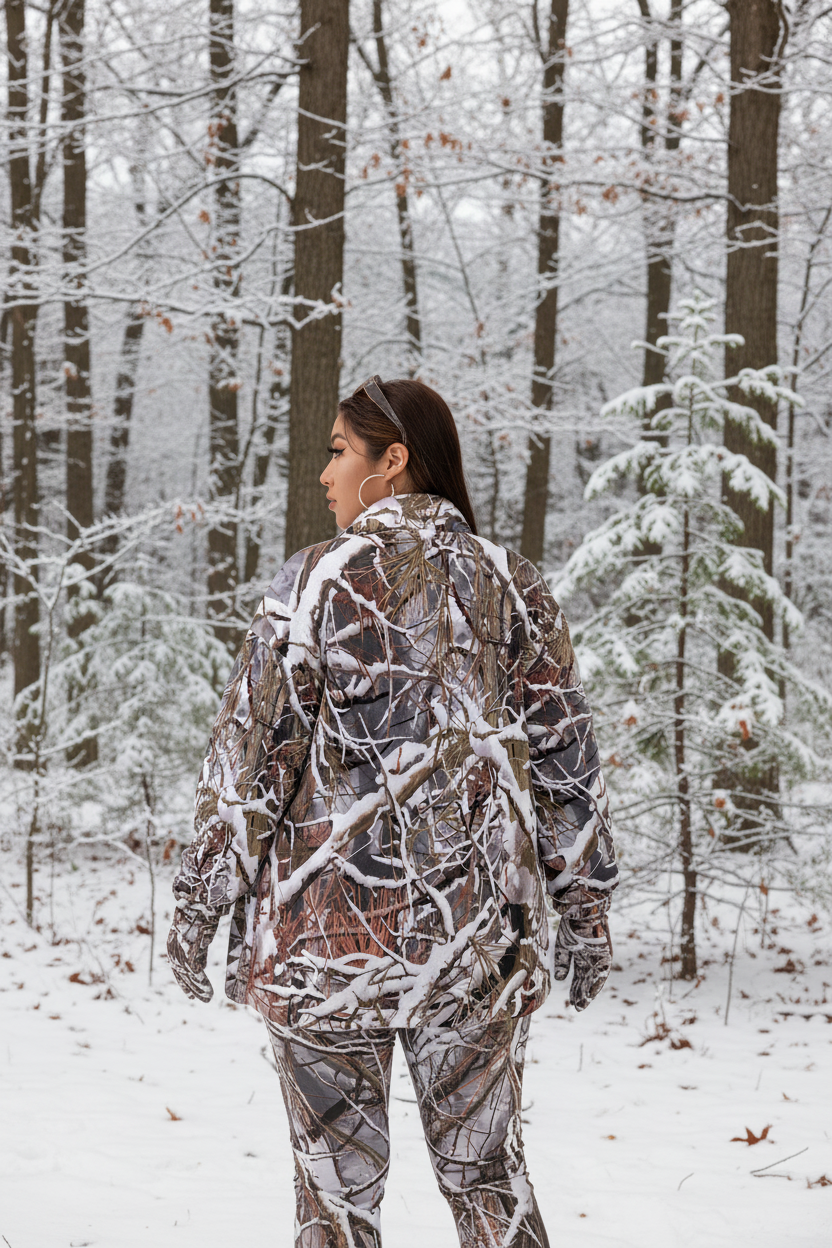 White Wolf™ Snow Camo - Ladies Fleece Hunting Coat